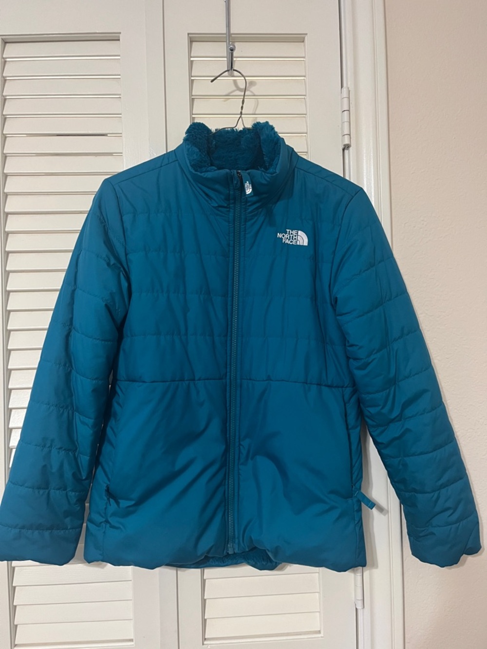 The North Face Teal Quilted Reversible Jacket